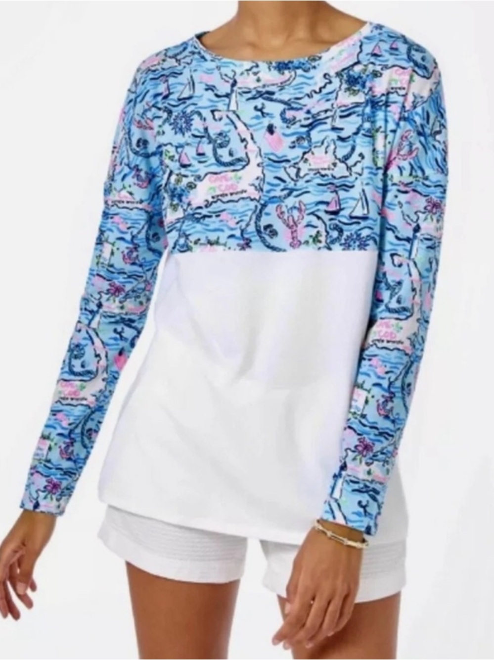 NWT Lilly Pulitzer Finn Top in Bali Blue Lilly Loves Cape Code